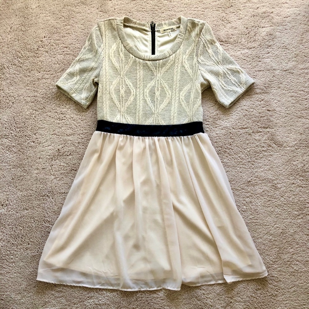 Cream & black dress